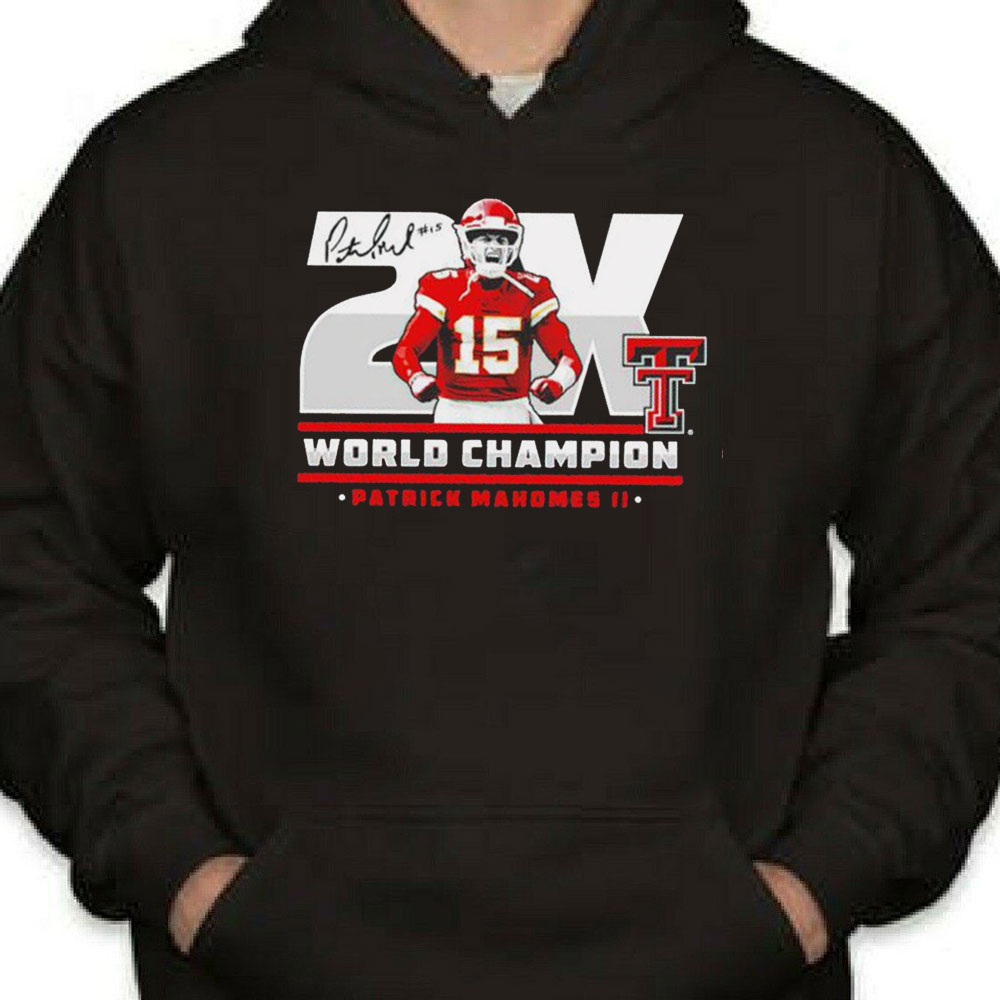 Texas Tech Red Raiders Patrick Mahomes Ii 2x World Champion Flex Signature Longsleeve T-shirt Shirt Longsleeve T-shirt