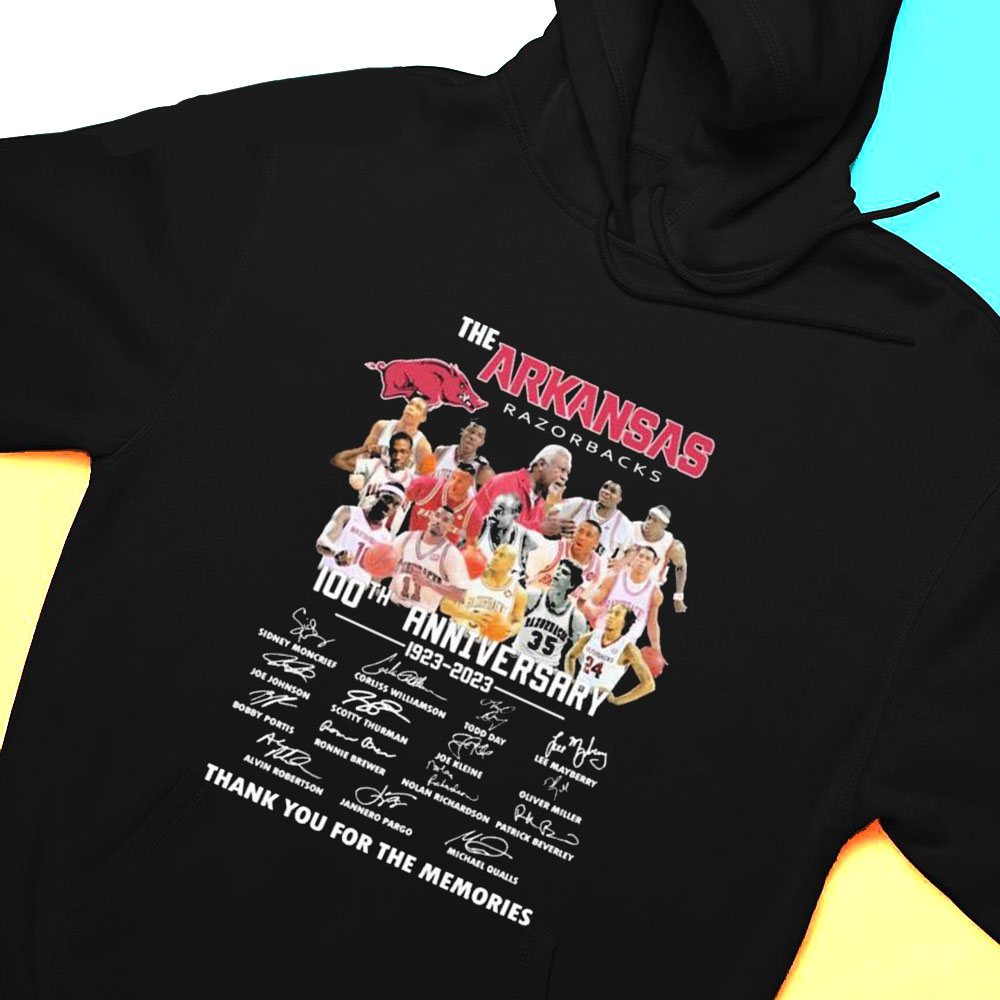 The Arkansas Mens Basketball 100th Anniversary 1923 2023 Thank You For The Memories Signatures Shirt