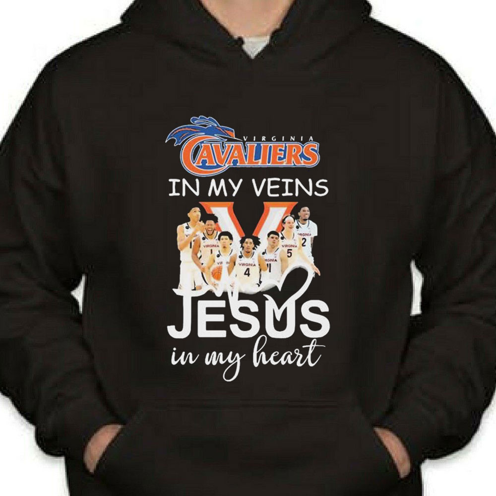 Virginia Cavaliers Basketball In My Veins Jesus In My Heart Shirt Longsleeve T-shirt