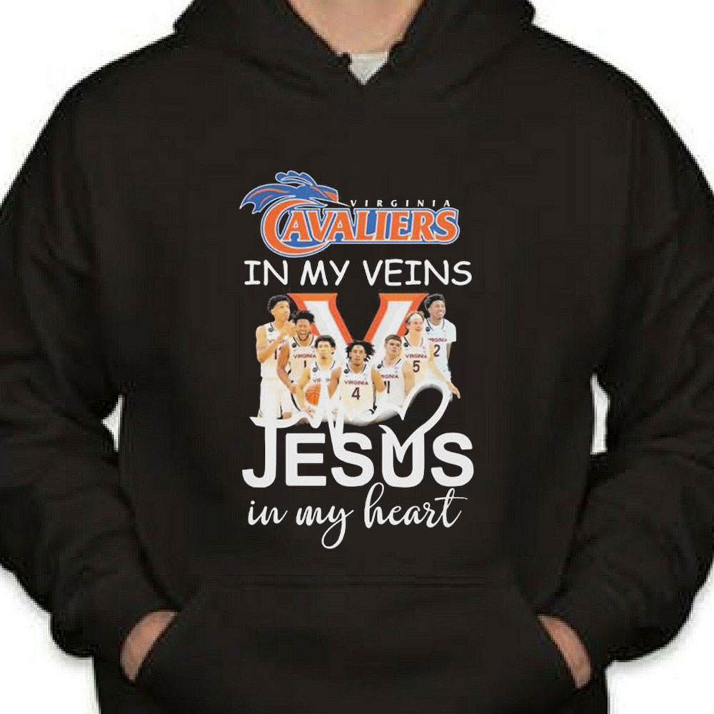 Virginia Cavaliers In My Veins Team Jesus In My Heart Shirt Longsleeve T-shirt