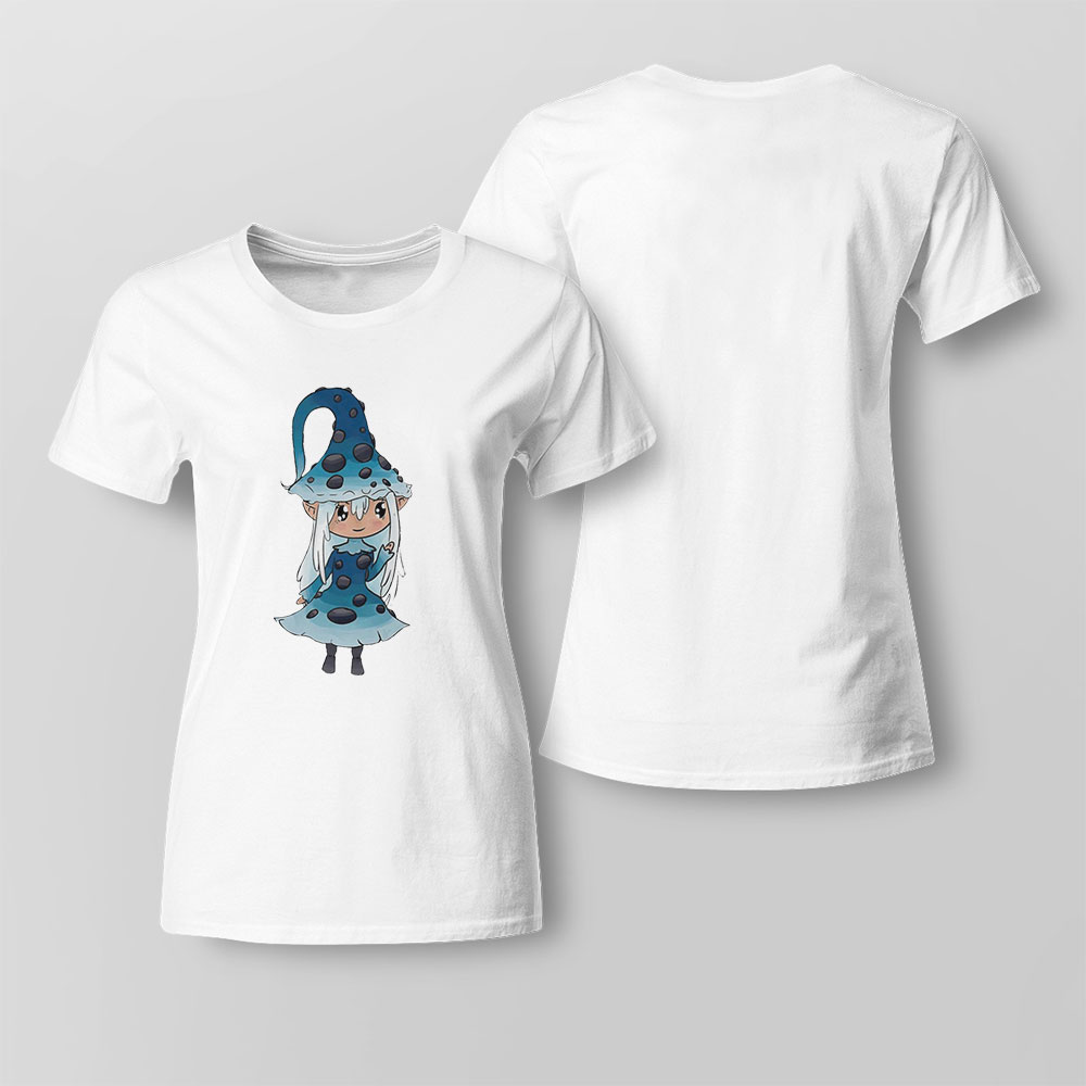 Blue Mushroom Girl Art Shirt Hoodie