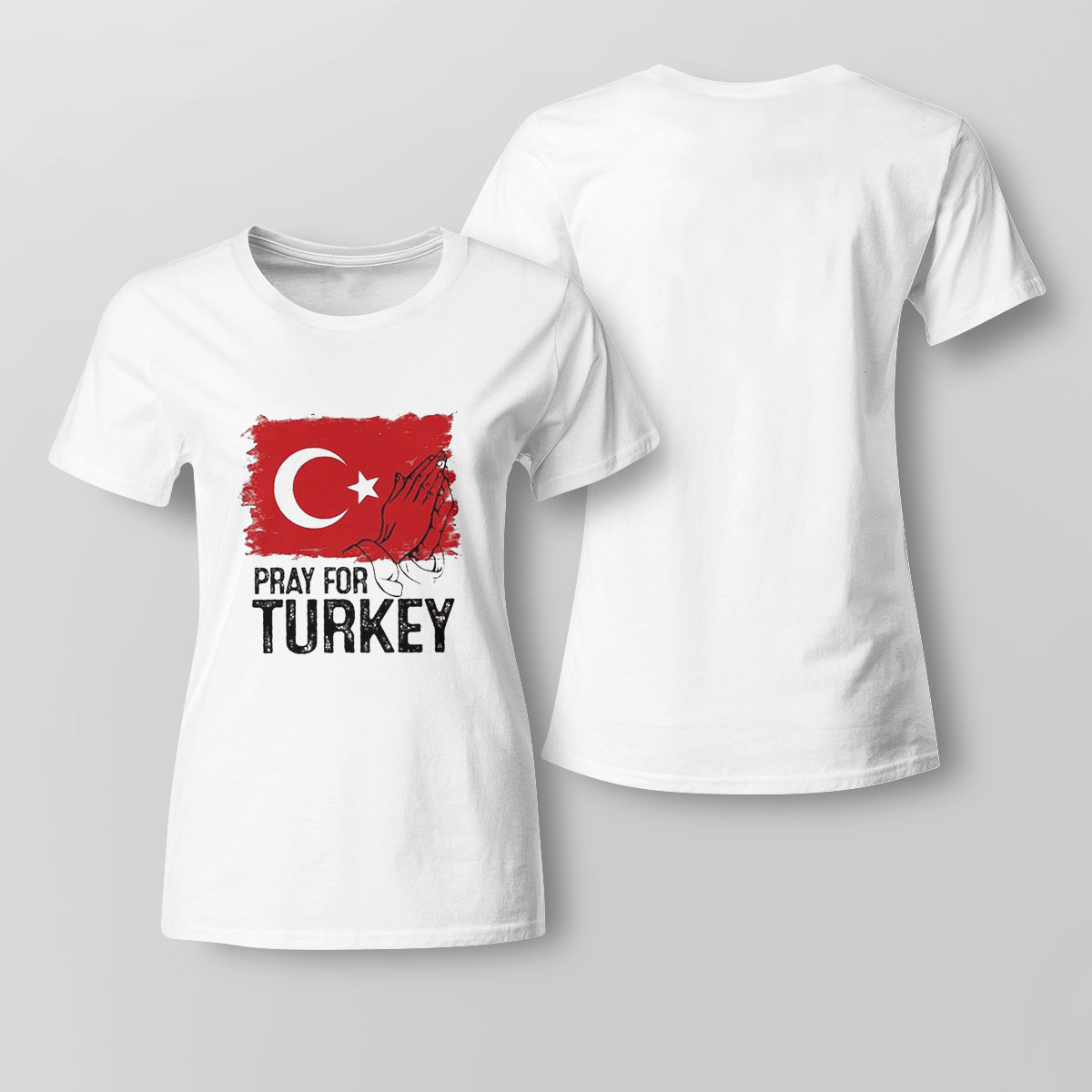 Hand Pray For Turkey Shirt Ladies Tee