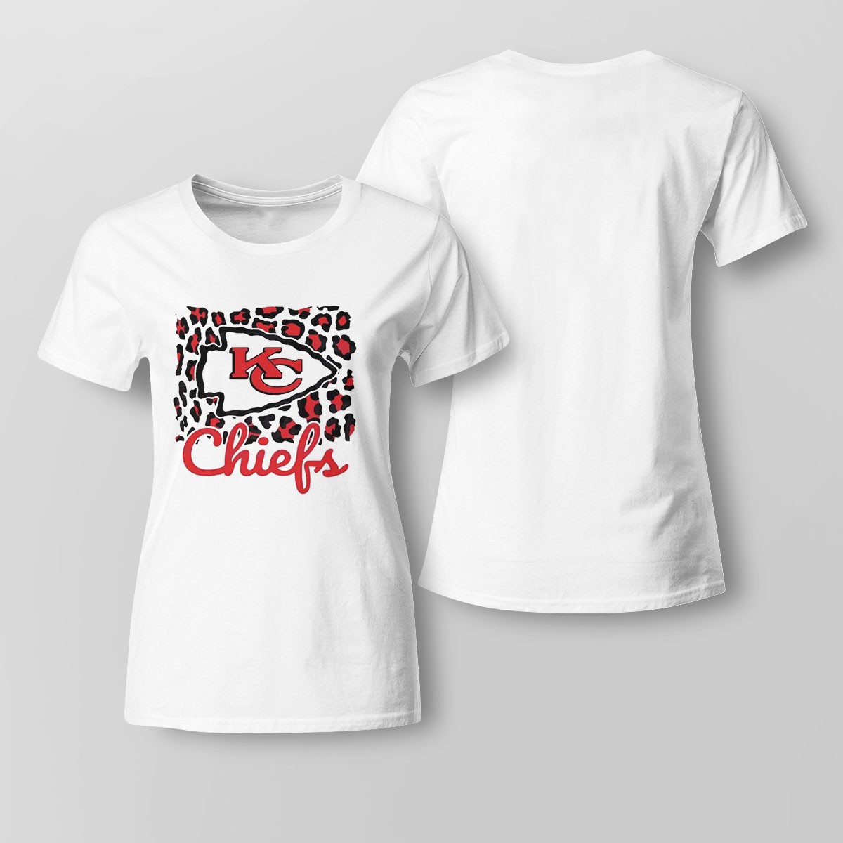 Kc Chiefs Football Leopard Logo Shirt Ladies Tee