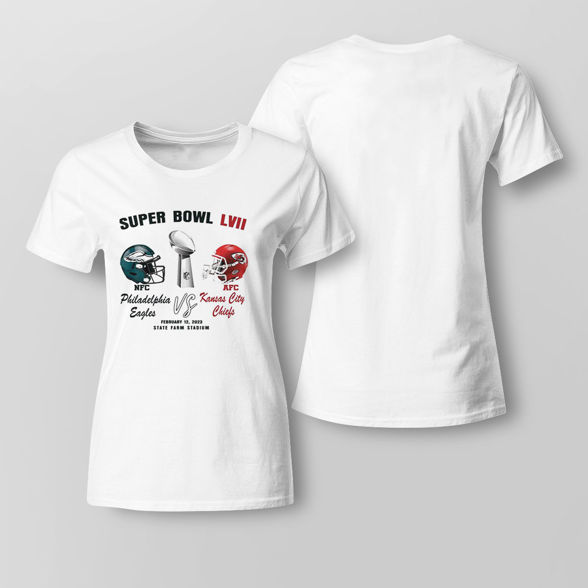 Super Bowl LVII 2023 Kansas City Chiefs Vs Philadelphia Eagles Shirt - T- shirts Low Price