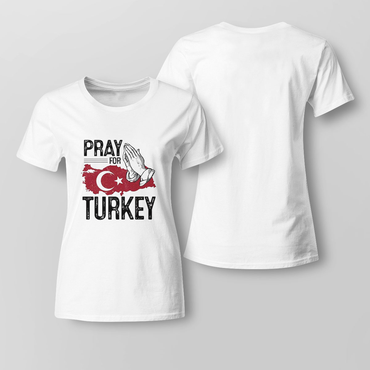 Pray For Turkey Hand 2023 Shirt Ladies Tee