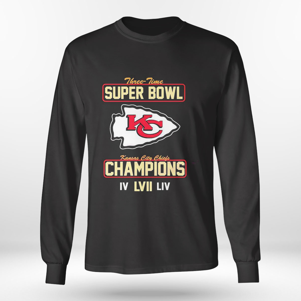 Kansas City Chiefs Super Bowl LVII Champions 3 Time Super Bowl Shirt