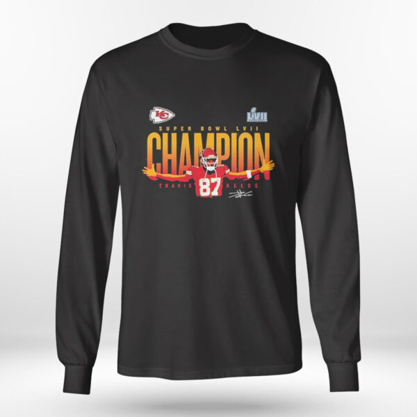 Travis Kelce Kansas City Chiefs Fanatics Branded Super Bowl Lvii Champions Shirt Longsleeve