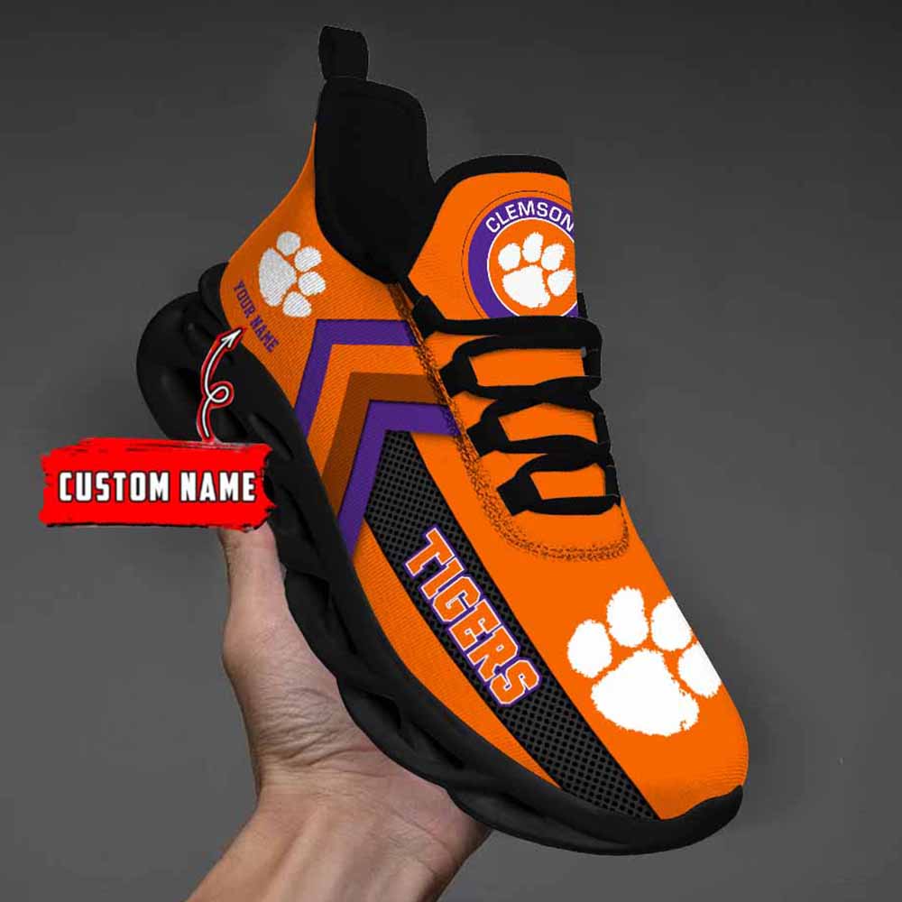 Ncaa Clemson Tigers Custom Name Max Soul Shoes Chunky Sneakers