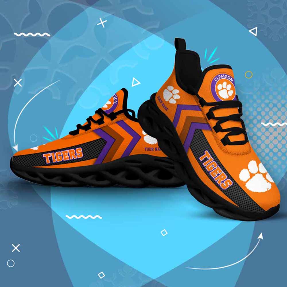Ncaa Clemson Tigers Custom Name Max Soul Shoes Chunky Sneakers