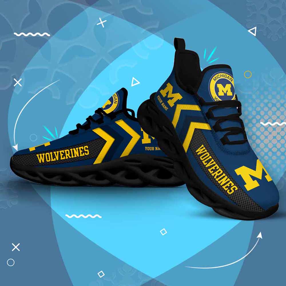 Ncaa Michigan Wolverines Custom Name Max Soul Shoes Chunky Sneakers
