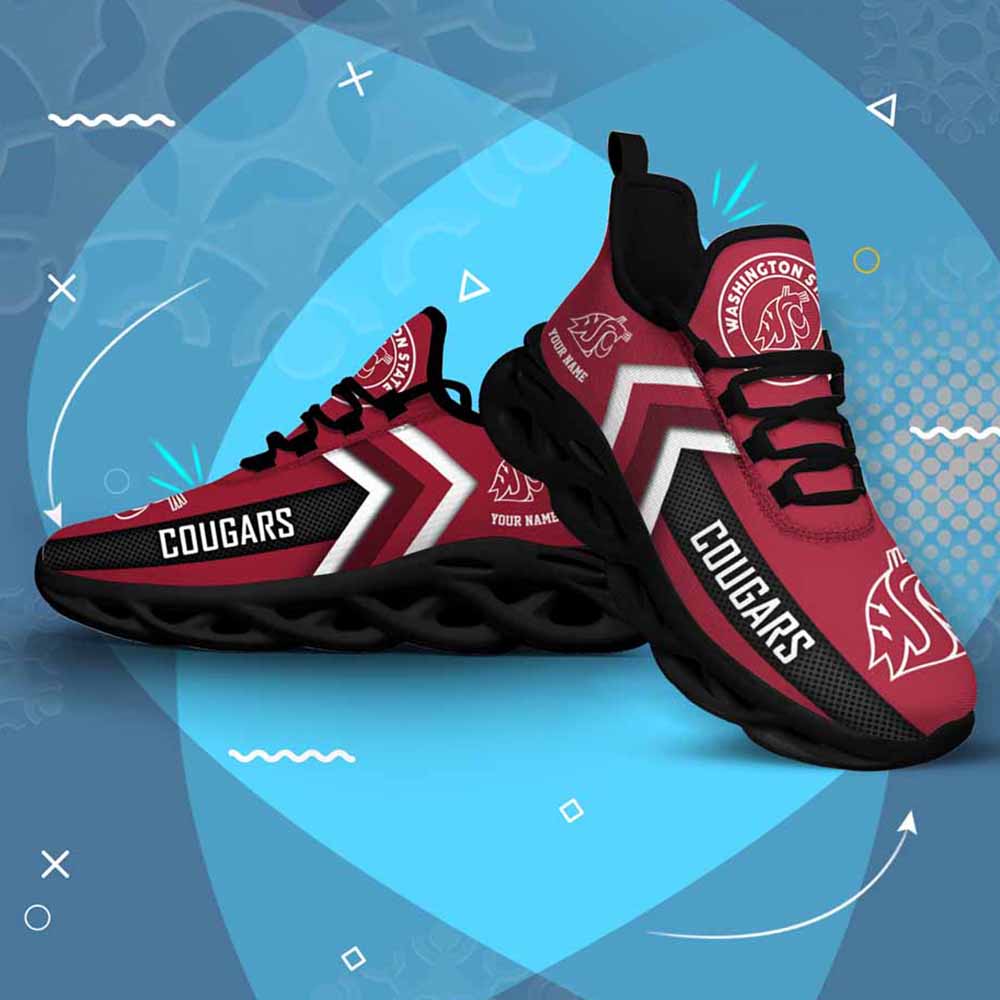Ncaa Washington State Cougars Custom Name Max Soul Shoes Chunky Sneakers