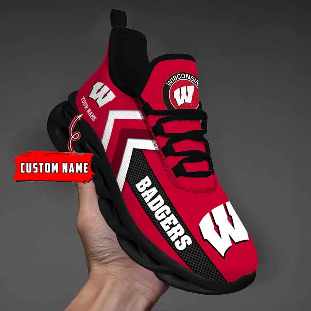 Ncaa Wisconsin Badgers Custom Name Max Soul Shoes Chunky Sneakers