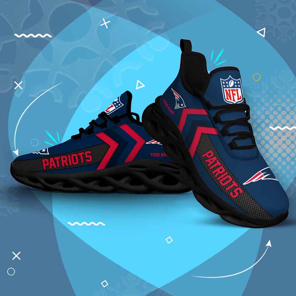 Nfl New England Patriots Custom Name Max Soul Shoes Chunky Sneakers
