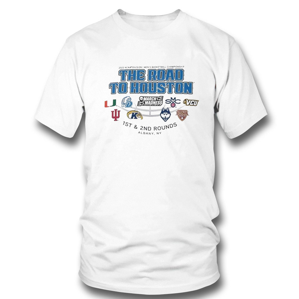 2023 Ncaa Division I Mens Basketball The Road To Houston March Madness 1st 2nd Rounds Albany T-shirt