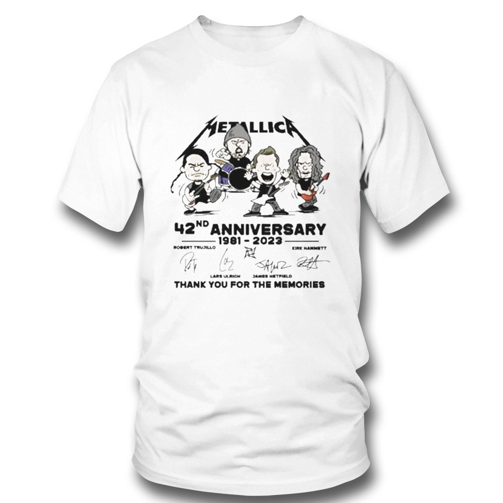 Metallica Chipi 42nd Anniversary 1981 2023 Signature Thank You For The Memories T Shirt