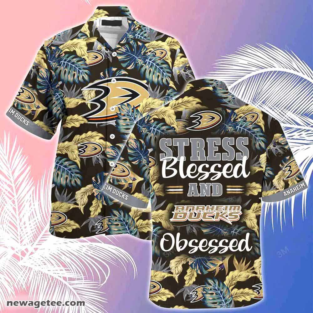 Anaheim Ducks Nhl Summer Beach Hawaiian Shirt Stress Blessed Obsessed