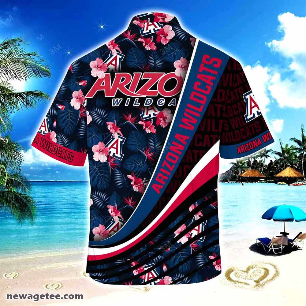 Arizona Wildcats Summer Beach Hawaiian Shirt With Tropical Flower Pattern