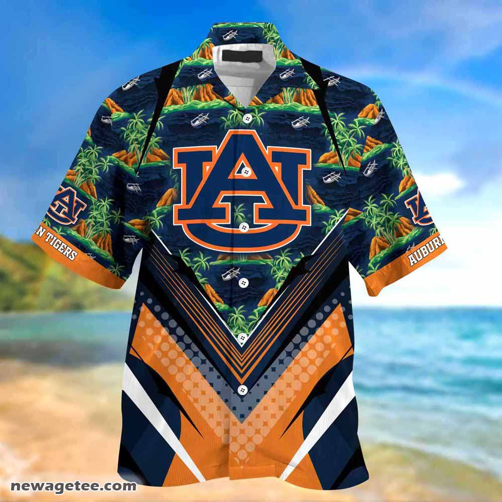 Auburn Tigers Summer Beach Hawaiian Shirt Hibiscus Pattern For Sports Fan