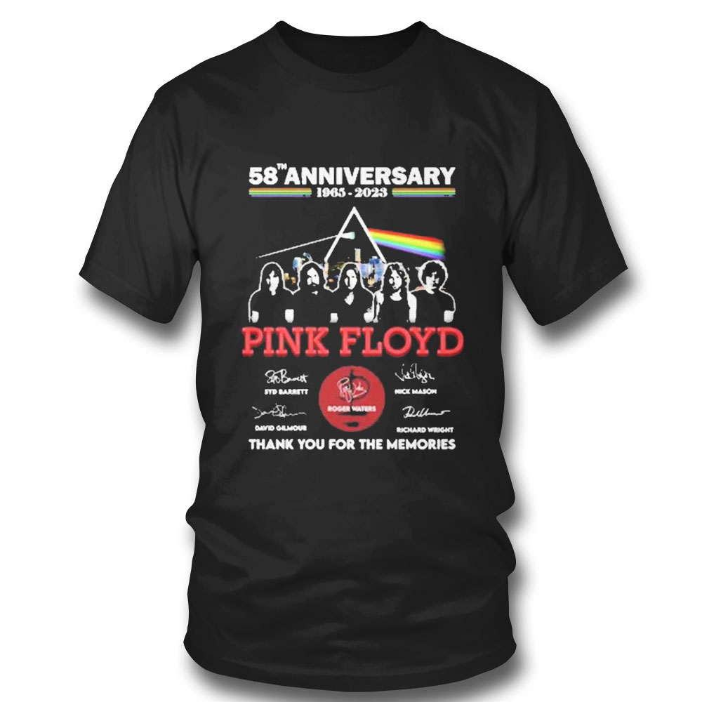 58th Anniversary 1965 2023 Pink Floyd Syd Barrett David Gilmour Richard Wright Signature T-shirt