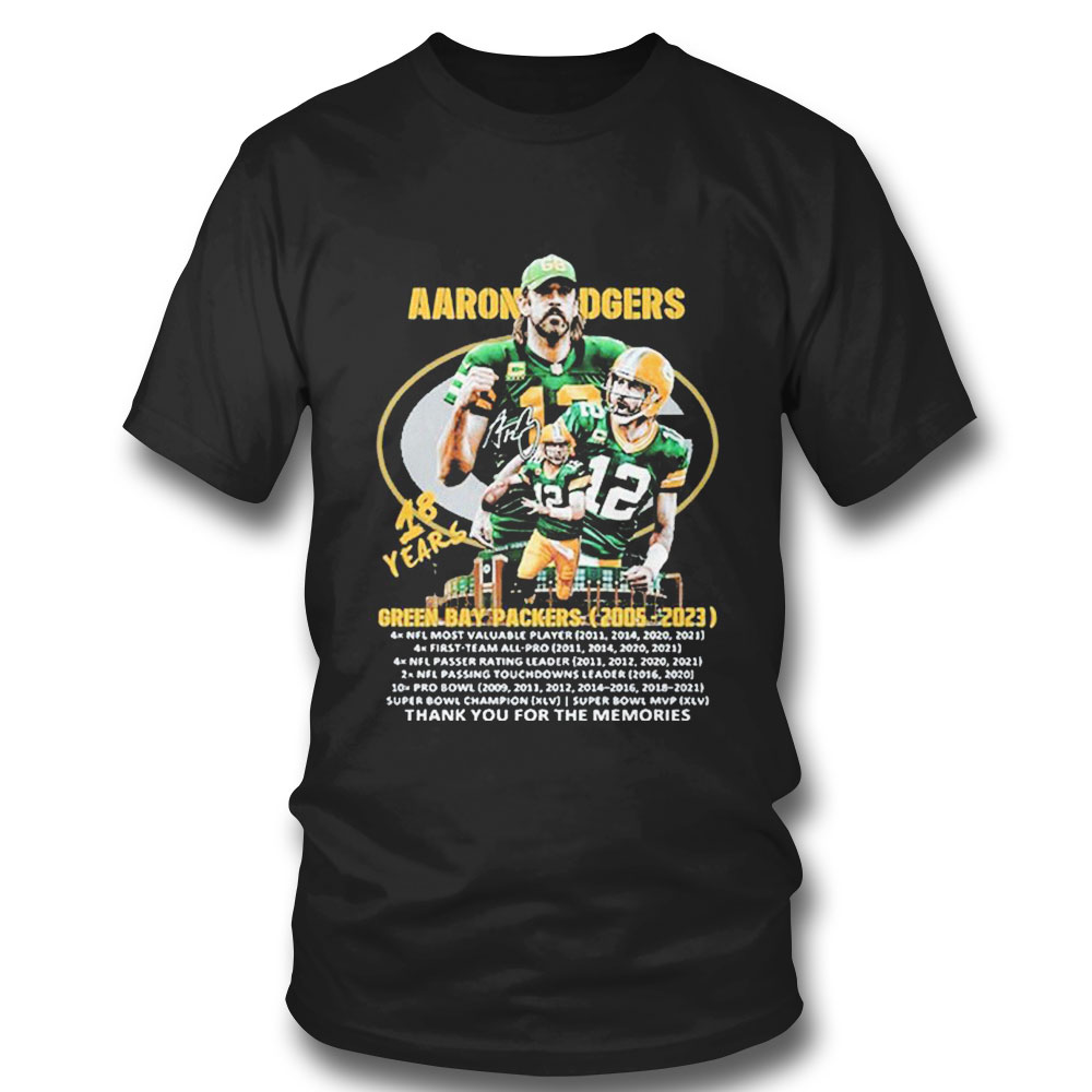 Aaron Rodgers Go Pack Go 4x Mvp Signature T-shirt