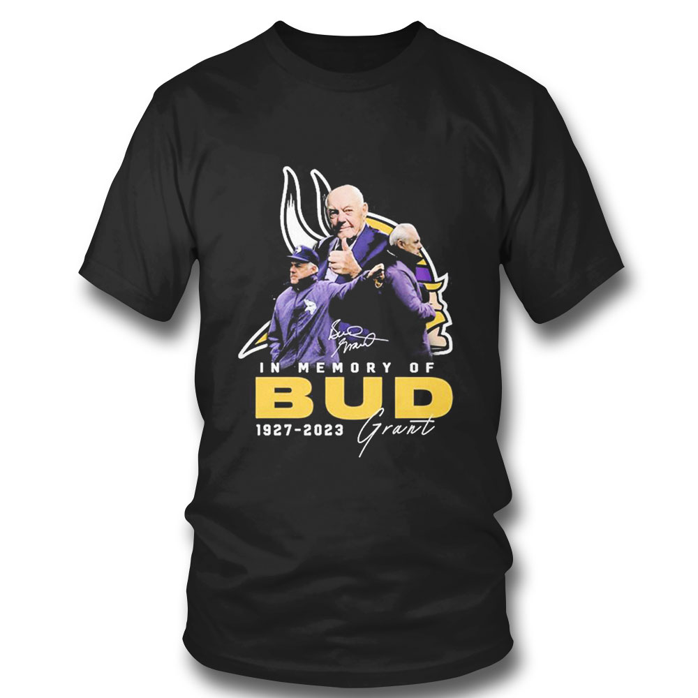 Minnesota Vikings Signature Bud Grant 1927 2023 Thank You For The Memories T-shirt