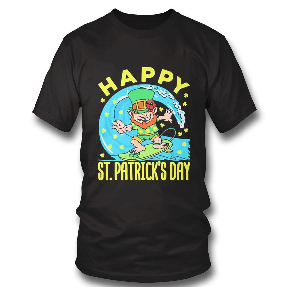 Hawaiian Surfing Leprechaun St Patricks Day Shirt Hoodie