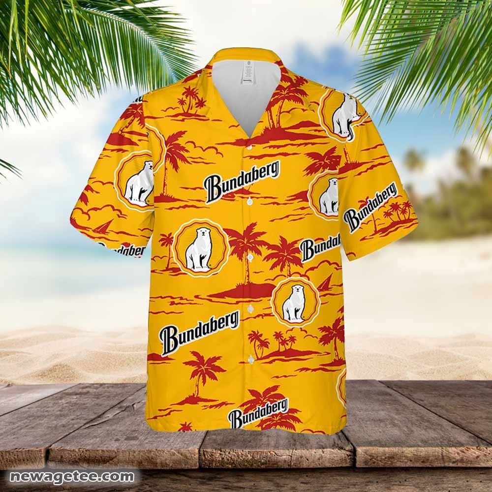 Bundaberg Hawaiian Button Up Shirt Island Palm Leaves Shirt