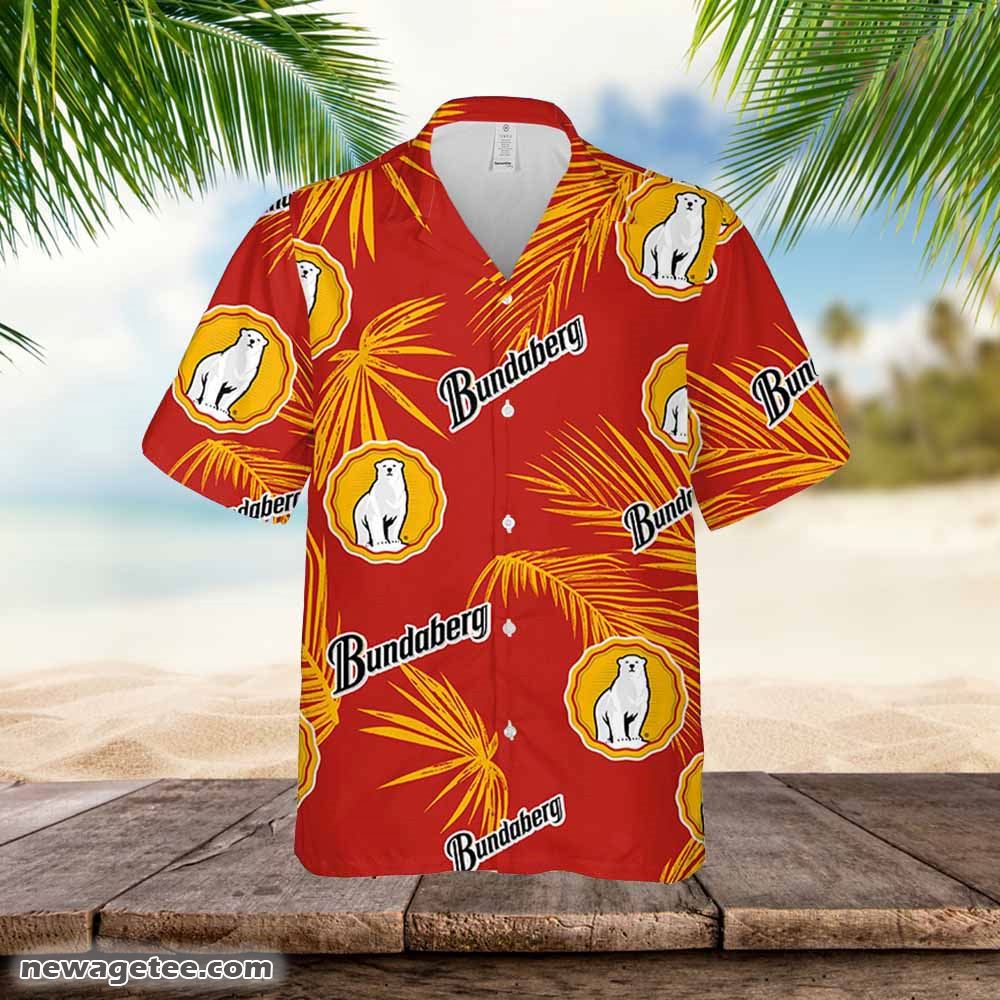 Bundaberg Hawaiian Button Up Shirt Island Palm Leaves Shirt