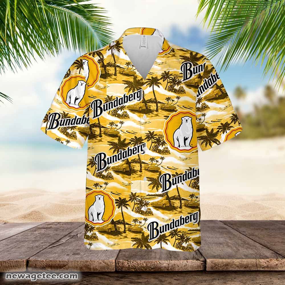 Bundaberg Hawaiian Button Up Shirt Palm Leaves Pattern