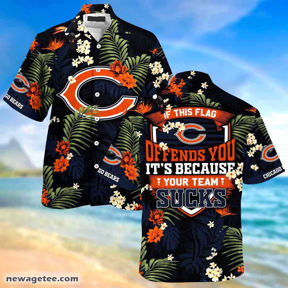 Chicago Bears Nfl Summer Beach Hawaiian Shirt With Tropical Patterns