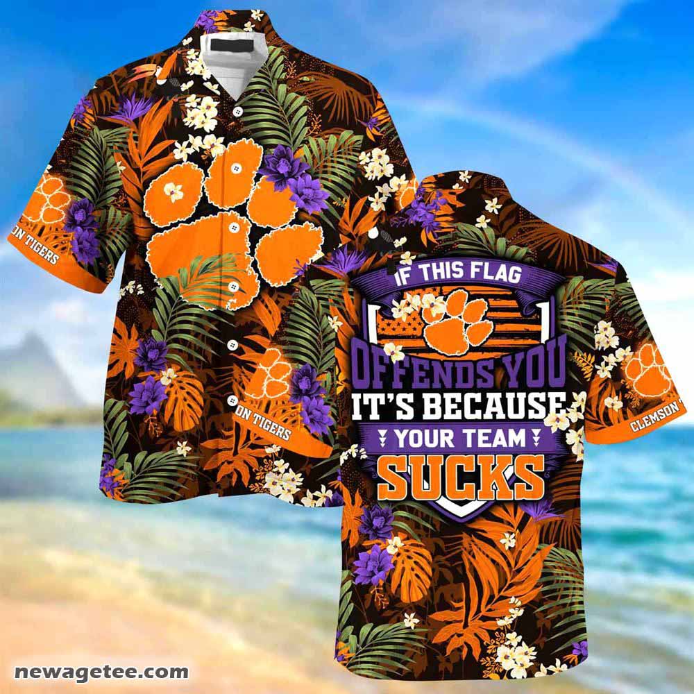 Clemson Tigers Summer Beach Hawaiian Shirt With Tropical Patterns