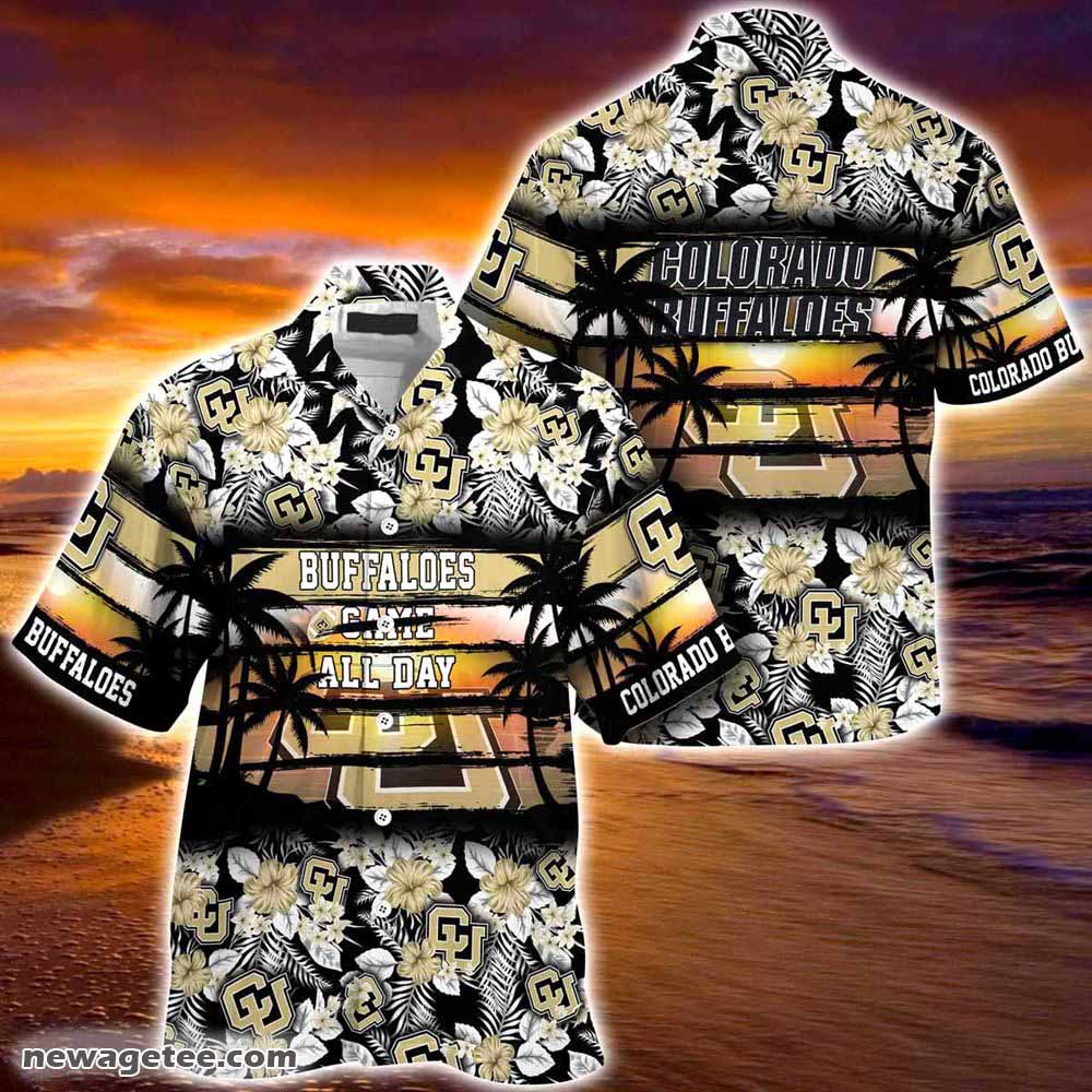 Colorado Buffaloes Summer Beach Hawaiian Shirt Hibiscus Pattern For Sports Fan