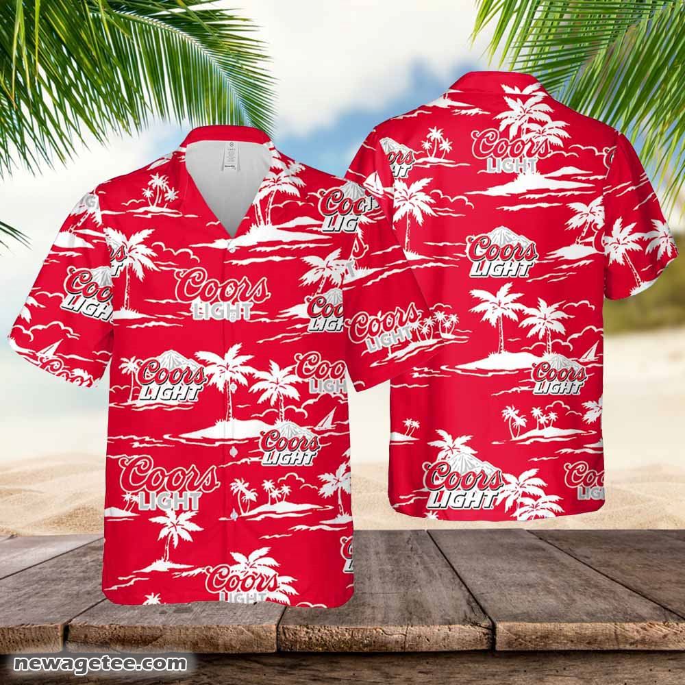 Coors Light Sea Island Pattern Hawaiian Shirt Summer Gift For Beer Lover