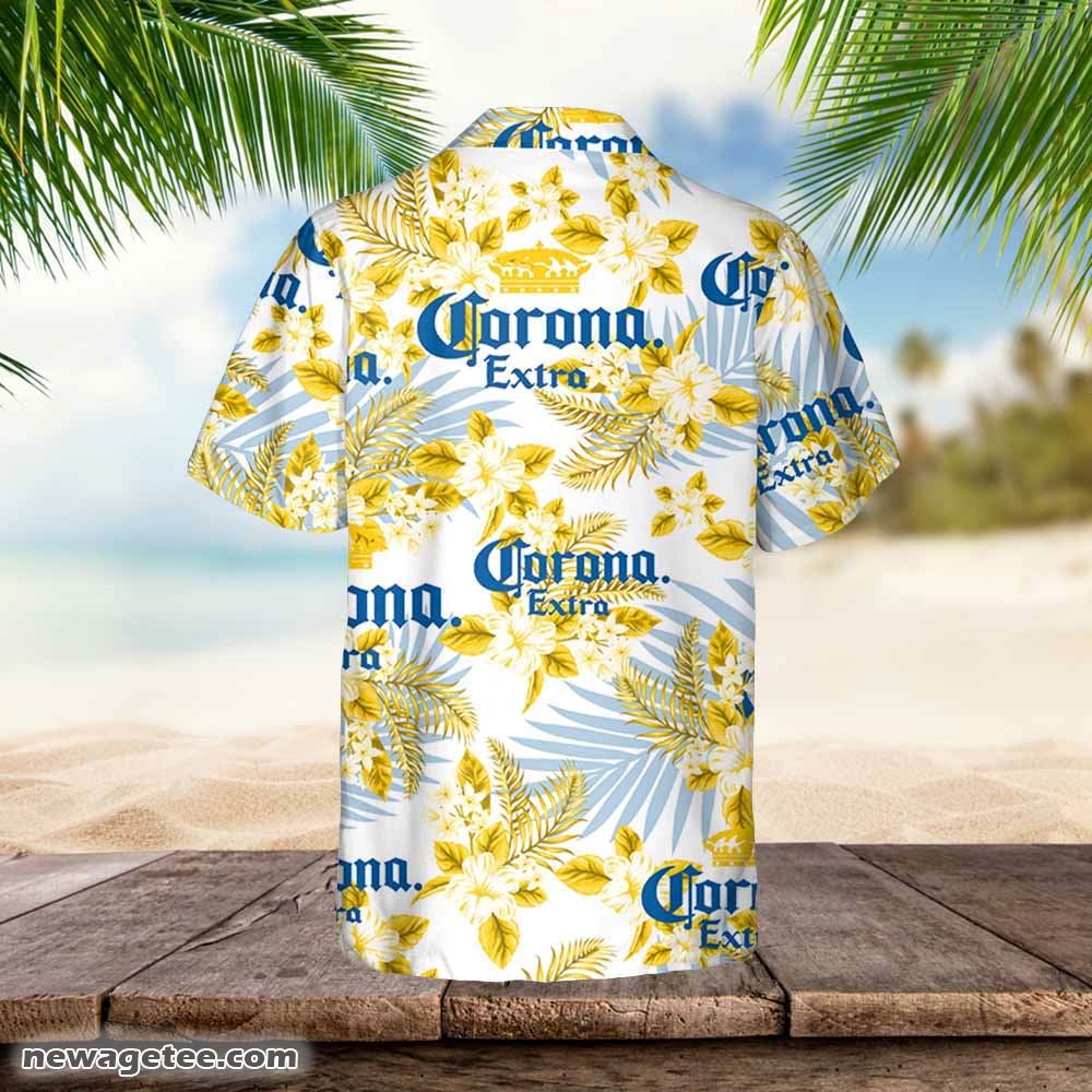 Corona Hawaiian Button Up Shirt Hibiscus Floral