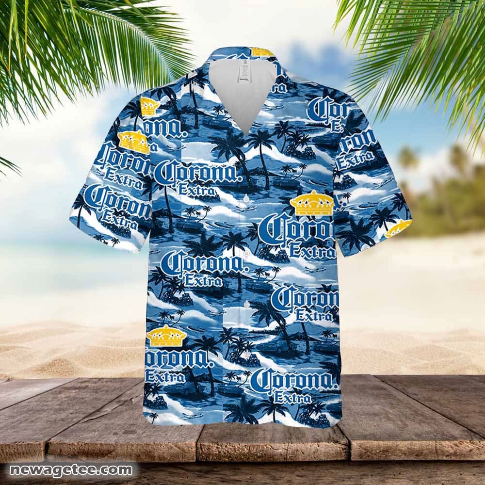 Crown Royal Hawaiian Sea Island Pattern Shirt Hawaii Beer