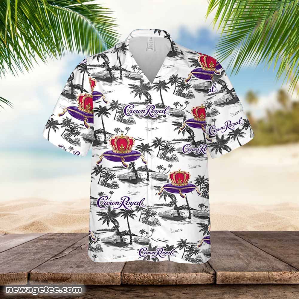 Crown Royal Hawaiian Sea Island Pattern Shirt Hawaii Beer