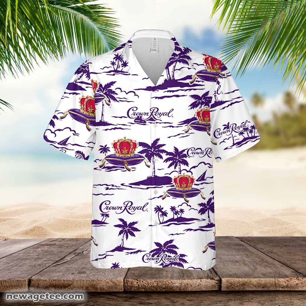 Crown Royal Whiskey Hawaiian Flowers Pattern Shirt Hawaii