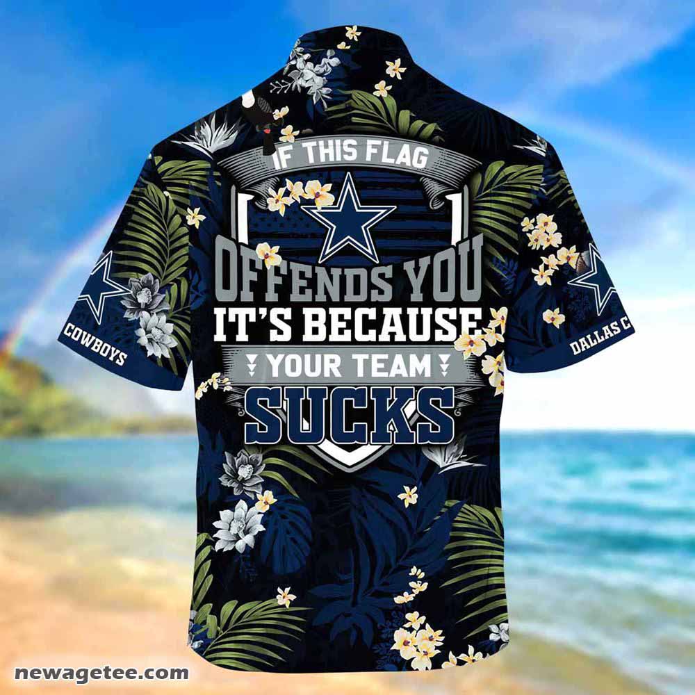 Dallas Cowboys Camo Beach Island Hawaiian Shirt - Teexpace