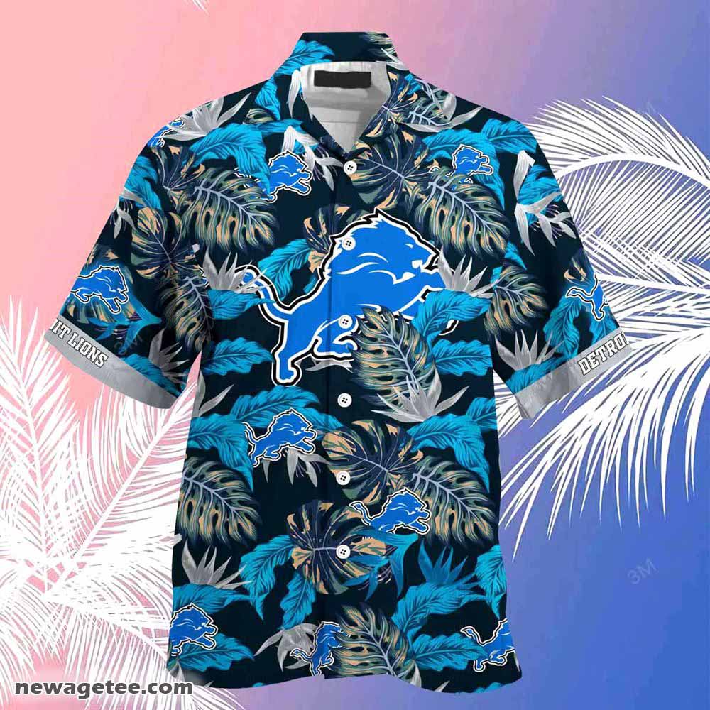 Detroit Lions Nfl Summer Beach Hawaiian Shirt Stress Blessed Obsessed