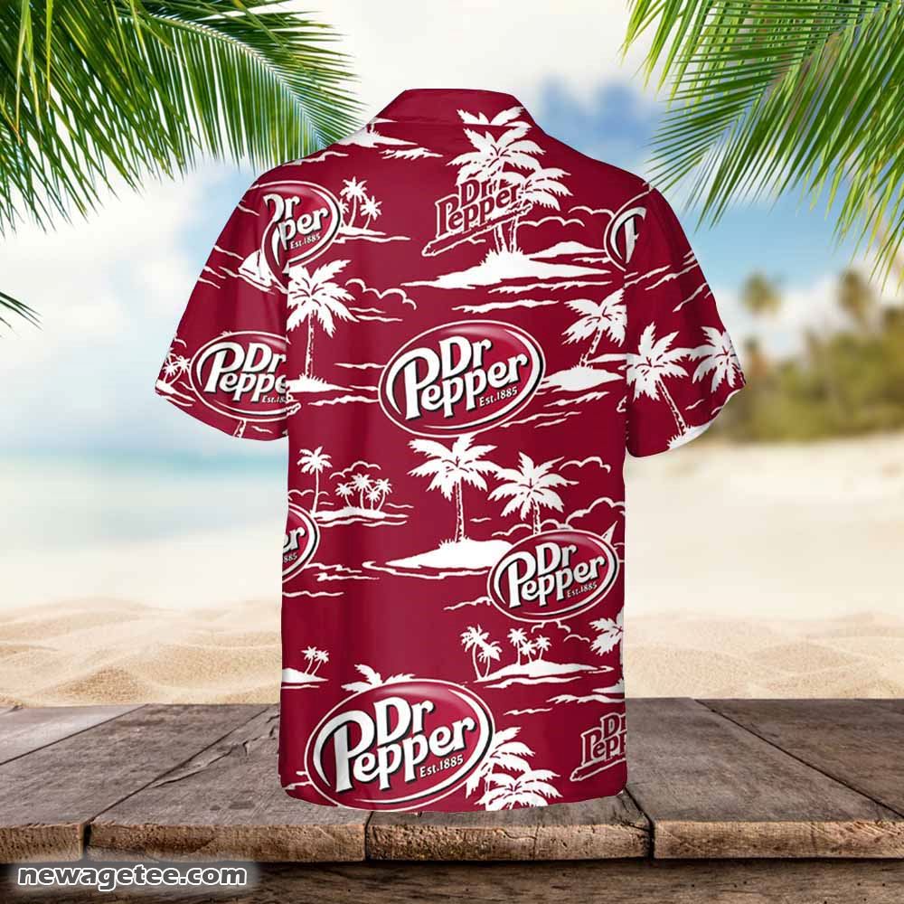 Drpepper Hawaiian Button Up Shirt Island Palm Leaves Shirt Dr