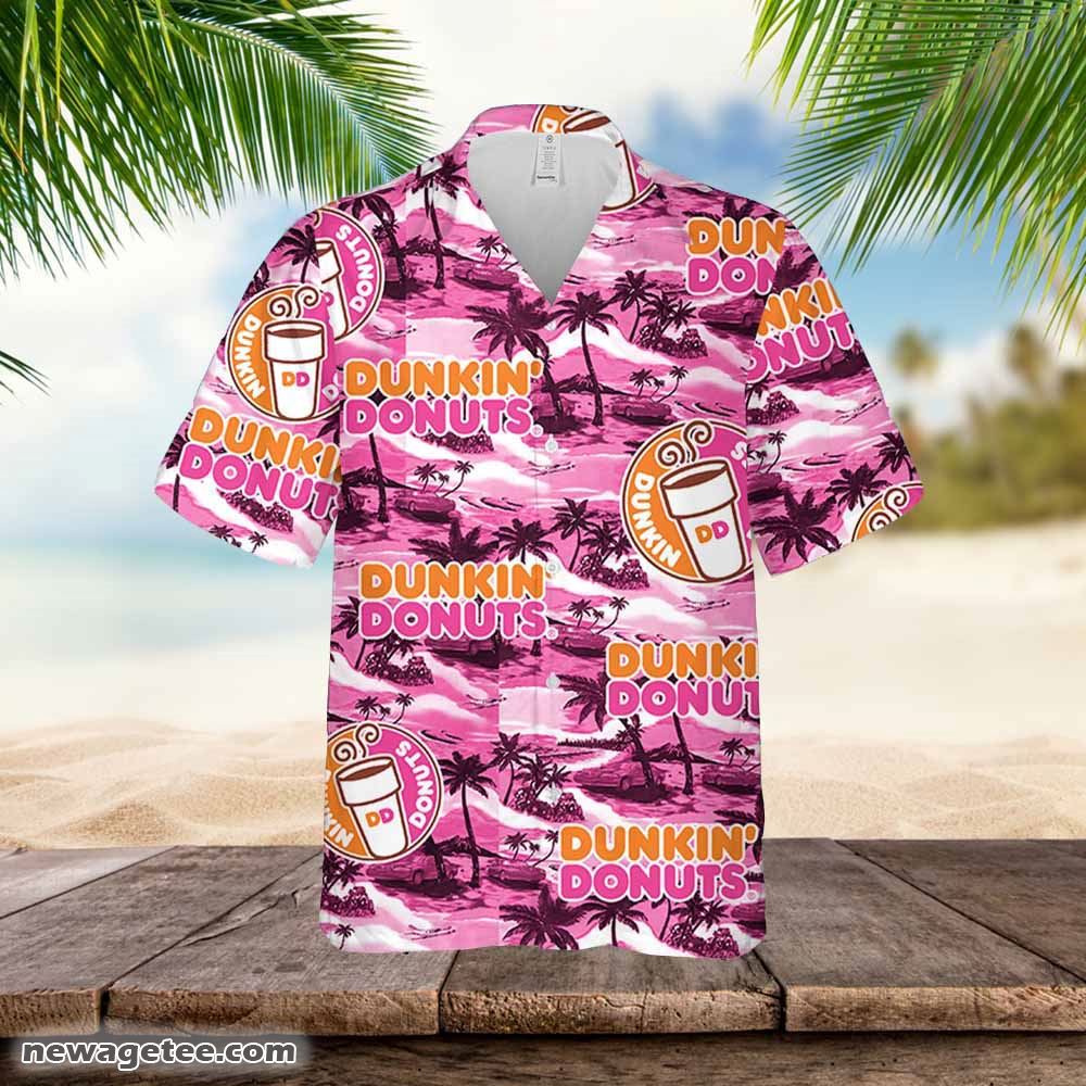 Dunkin Donuts Hawaiian Sea Island Pattern Hawaiian Shirt