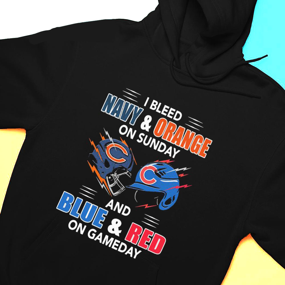 I Bleed Navy Orange On Sunday Hat And Blue Red On Gameday T-shirt