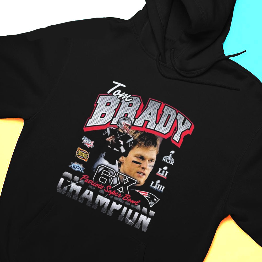 Tom Brady New England Patriots Six Time Super Bowl Champion T-shirt