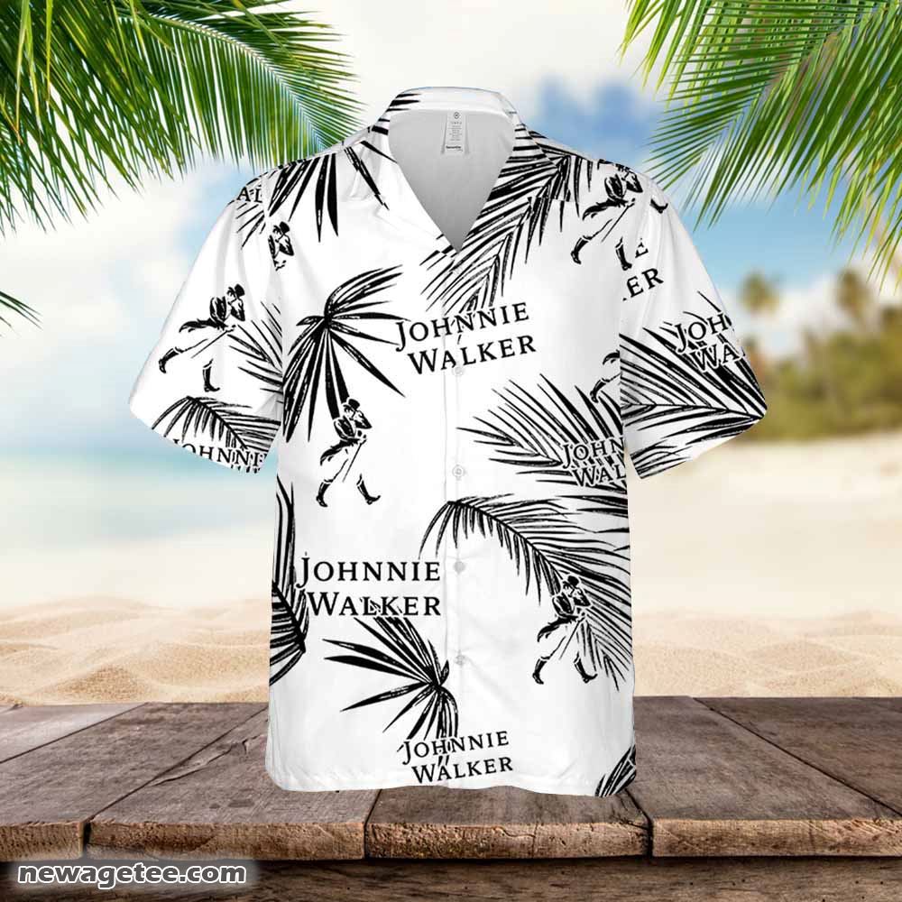 Johnnie Walker Hawaiian Flowers Pattern Shirt Hawaiian Beer