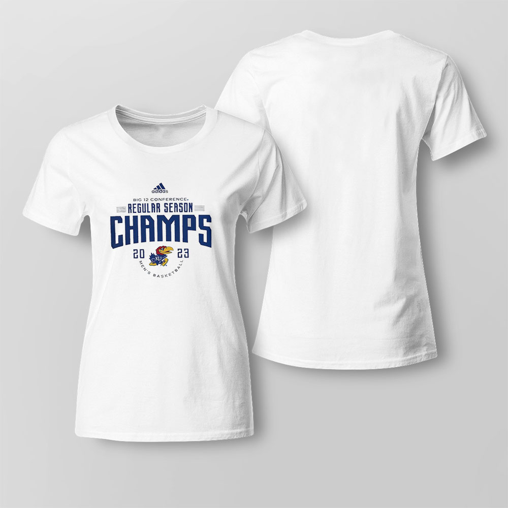 Adidas Big 12 Conference Regular Season Champs 2023 Kansas Jayhawks Shirt Ladies Tee