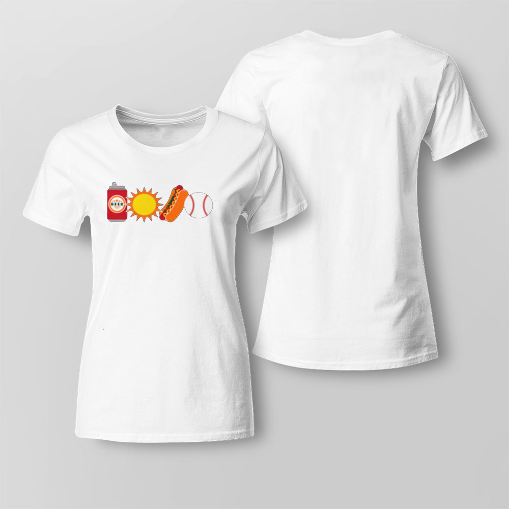 Obviousshirt Beer Sun Sausages Baseball 4 T-shirt