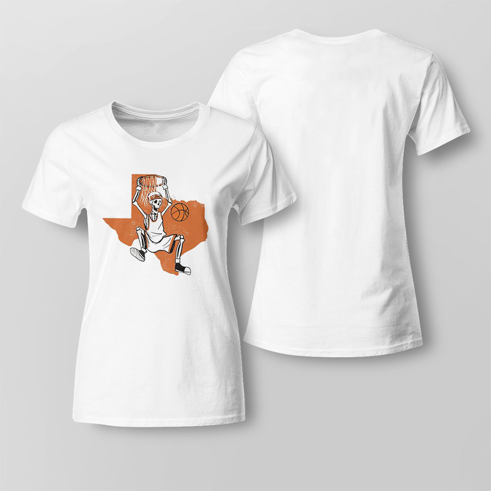 Texas Longhorns Basketball Skeleton Dunk State T-shirt