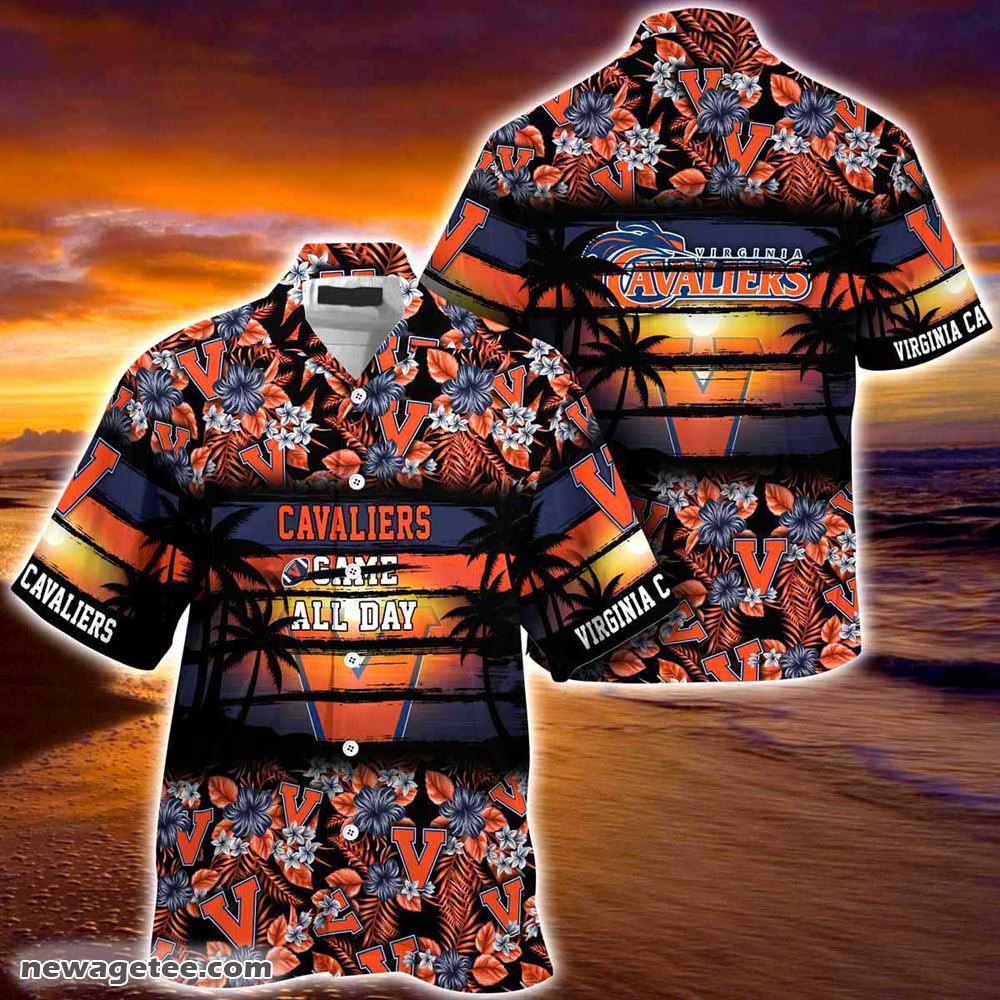 Virginia Cavaliers Summer Hawaiian Shirt And Shorts With Tropical Patterns For Fans