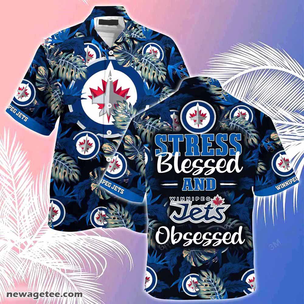 Winnipeg Jets Nhl-summer Hawaiian Shirt And Shorts Stress Blessed Obsessed For Fans