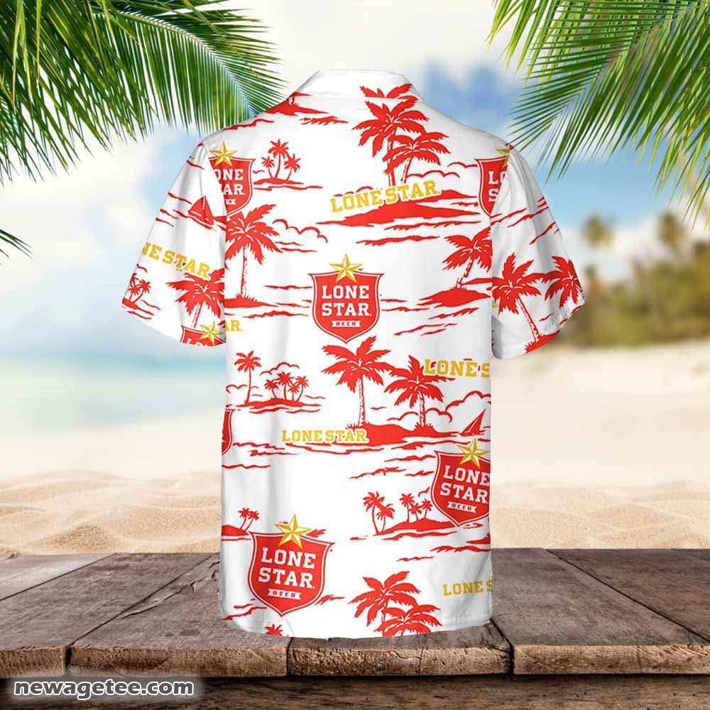 Lone Star Hawaiian Button Up Shirt Island Palm Leaves Loves